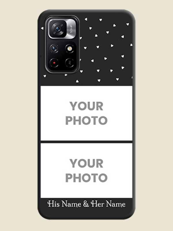 Custom Miniature Love Symbols with Name on Space Black Custom Soft Matte Back Cover - Redmi Note 11T 5G - alternate view