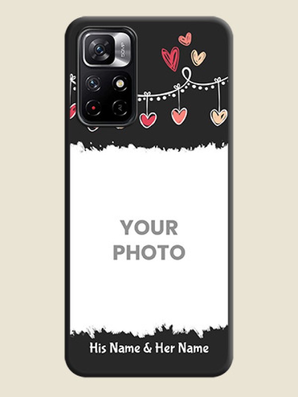 Custom Pink Love Hangings with Name on Space Black Custom Soft Matte Phone Cases - Redmi Note 11T 5G - alternate view
