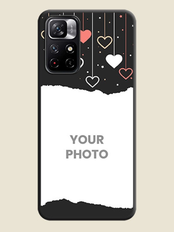 Custom Love Hangings with Splash Wave Picture on Space Black Custom Soft Matte Phone Back Cover - Redmi Note 11T 5G - alternate view