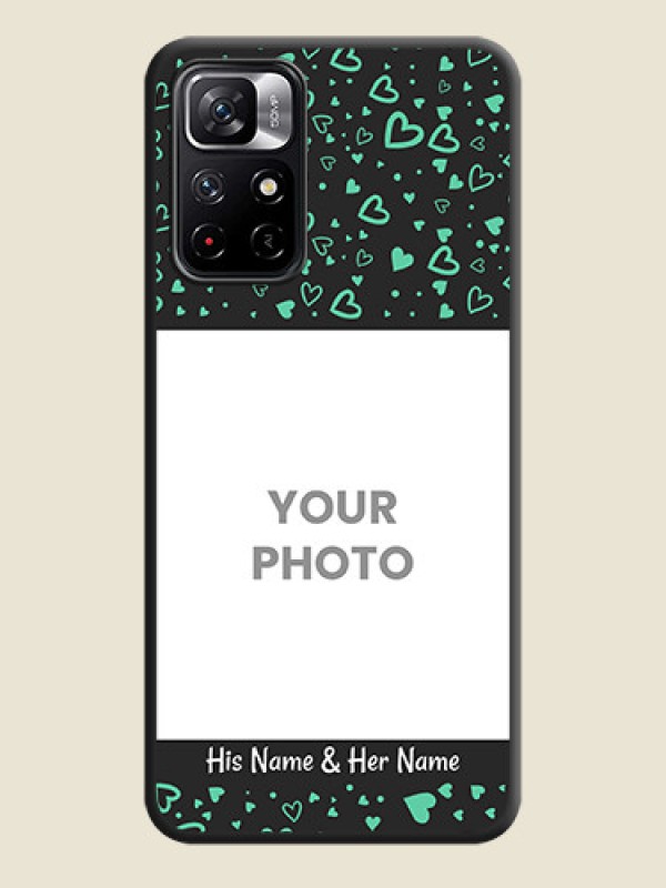 Custom Sea Green Indefinite Love Pattern on Photo on Space Black Soft Matte Mobile Cover - Redmi Note 11T 5G - alternate view