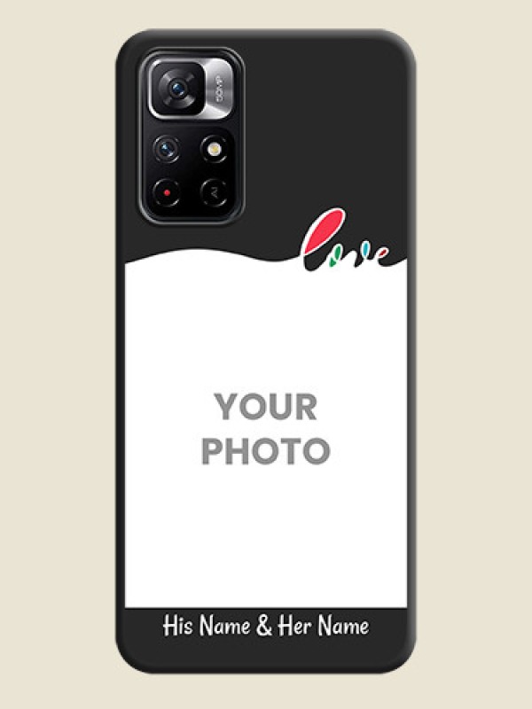 Custom Fall in Love Pattern with Picture on Photo on Space Black Soft Matte Mobile Case - Redmi Note 11T 5G - alternate view
