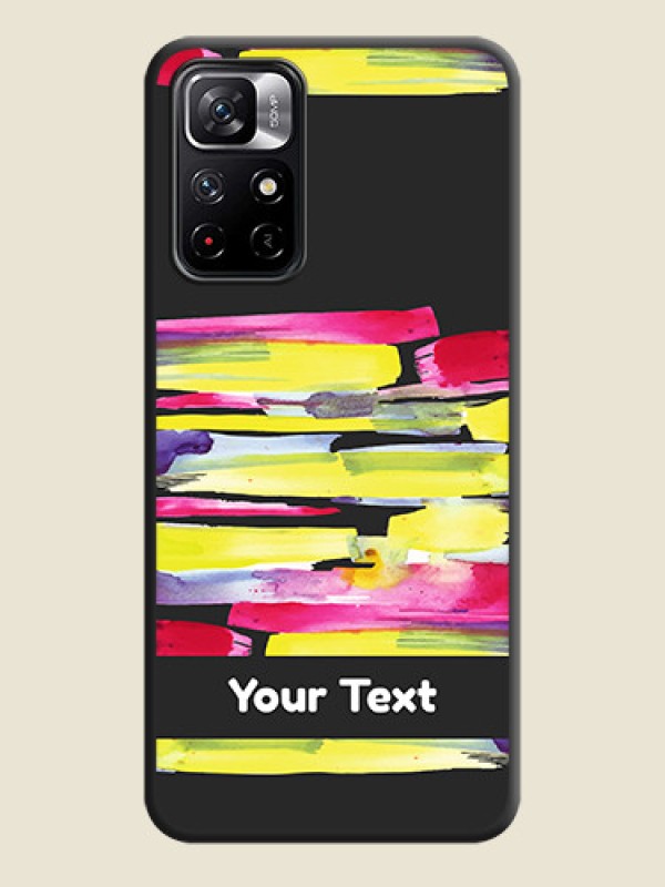 Custom Brush Coloured on Space Black Personalized Soft Matte Phone Covers - Redmi Note 11T 5G - alternate view