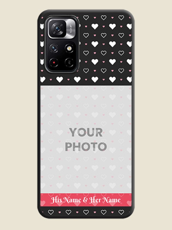 Custom White Color Love Symbols with Text Design on Photo on Space Black Soft Matte Phone Cover - Redmi Note 11T 5G - alternate view