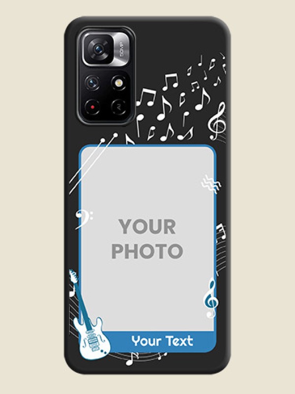 Custom Musical Theme Design with Text on Photo on Space Black Soft Matte Mobile Case - Redmi Note 11T 5G - alternate view