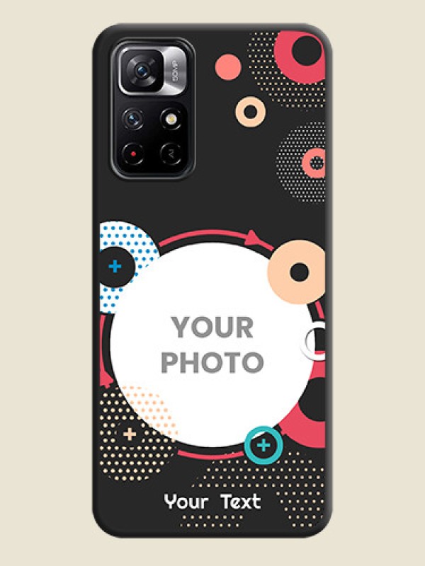 Custom Multicoloured Round Image on Personalised Space Black Soft Matte Cases - Redmi Note 11T 5G - alternate view