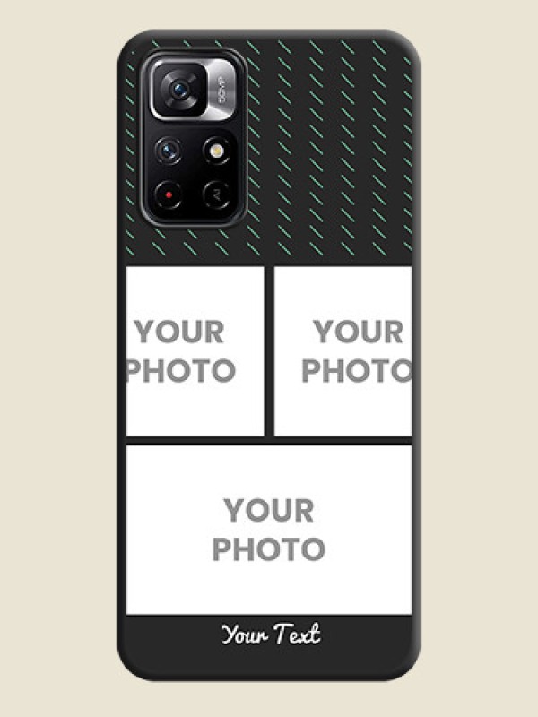 Custom Cross Dotted Pattern with 2 Image Holder on Personalised Space Black Soft Matte Cases - Redmi Note 11T 5G - alternate view