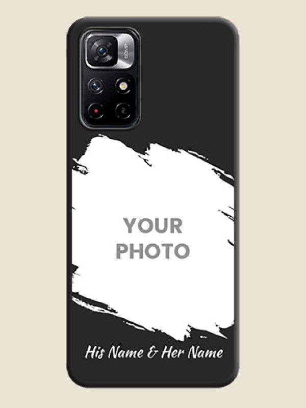 Custom Grunge Brush Strokes on Photo on Space Black Soft Matte Back Cover - Redmi Note 11T 5G - alternate view