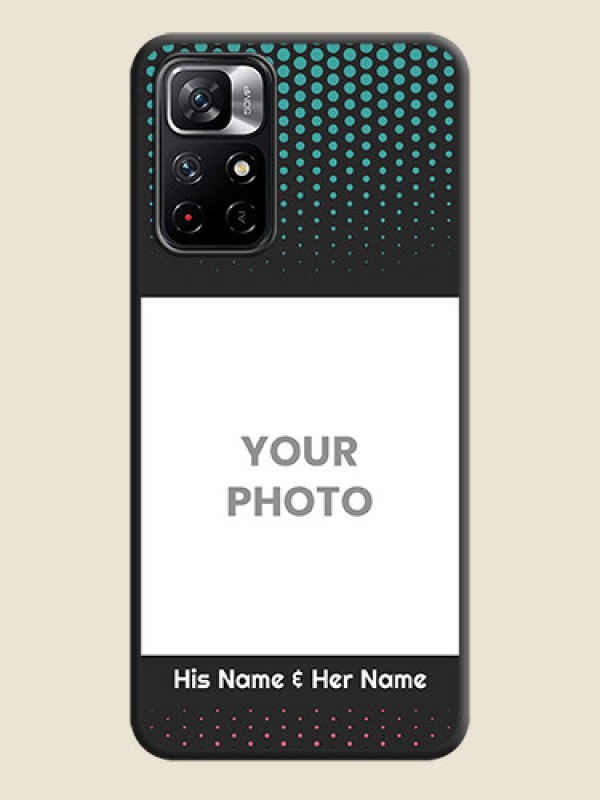 Custom Faded Dots with Grunge Photo Frame and Text on Space Black Custom Soft Matte Phone Cases - Redmi Note 11T 5G - alternate view