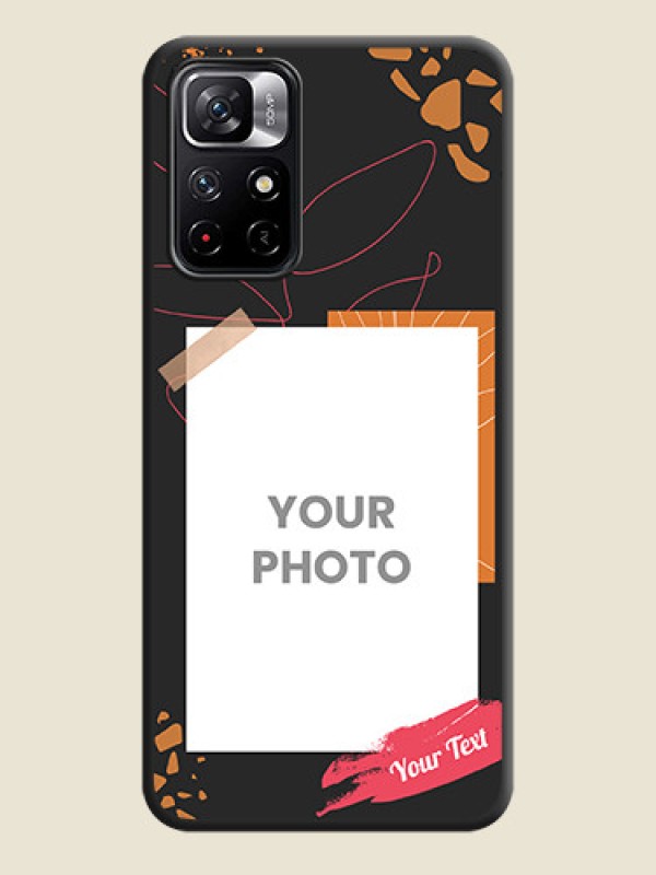 Custom Orange Photo Frame on Space Black Custom Soft Matte Phone Back Cover - Redmi Note 11T 5G - alternate view
