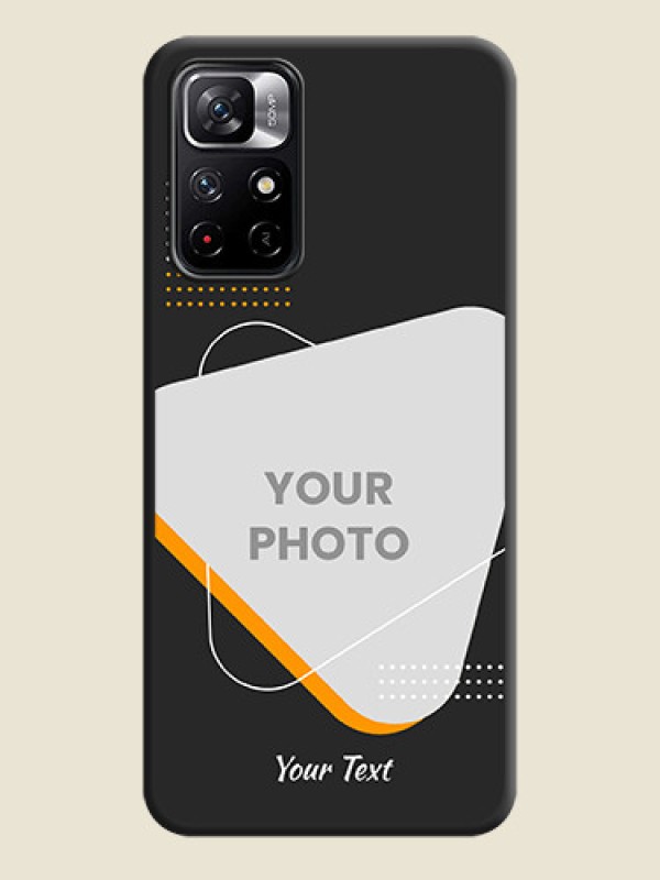 Custom Yellow Triangle on Photo on Space Black Soft Matte Phone Cover - Redmi Note 11T 5G - alternate view