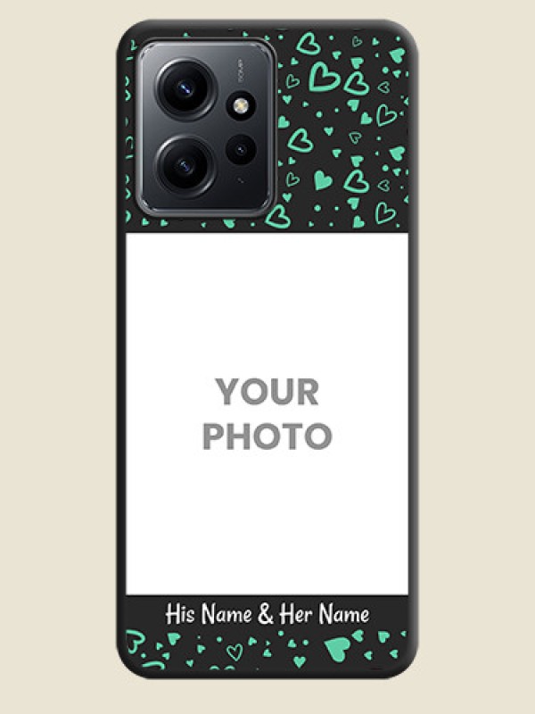 Custom Sea Green Indefinite Love Pattern on Photo On Space Black Custom Soft Matte Mobile Back Cover - Redmi Note 12 4G - alternate view