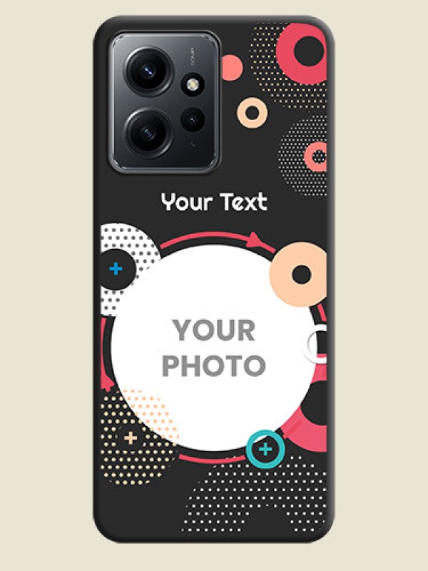 Custom Multicoloured Round Image On Space Black Custom Soft Matte Mobile Back Cover - Redmi Note 12 4G - alternate view