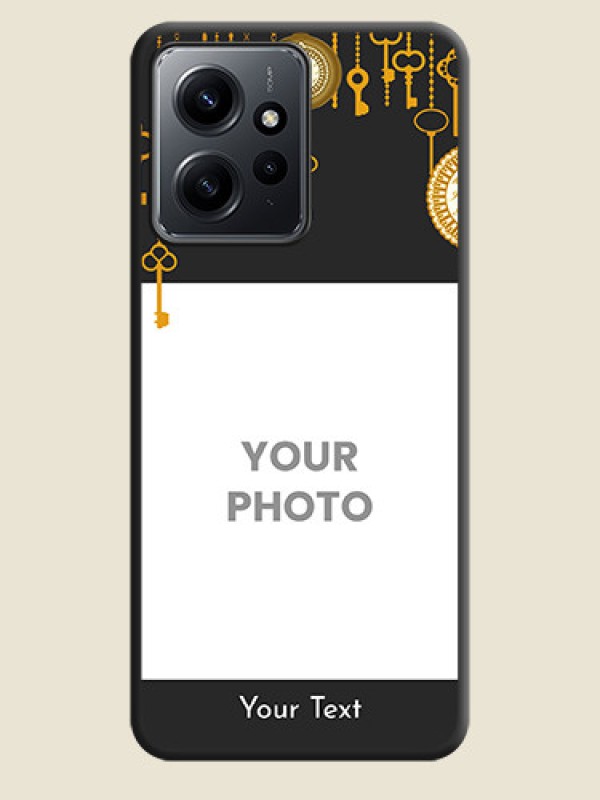 Custom Decorative Design with Text On Space Black Custom Soft Matte Mobile Back Cover - Redmi Note 12 4G - alternate view