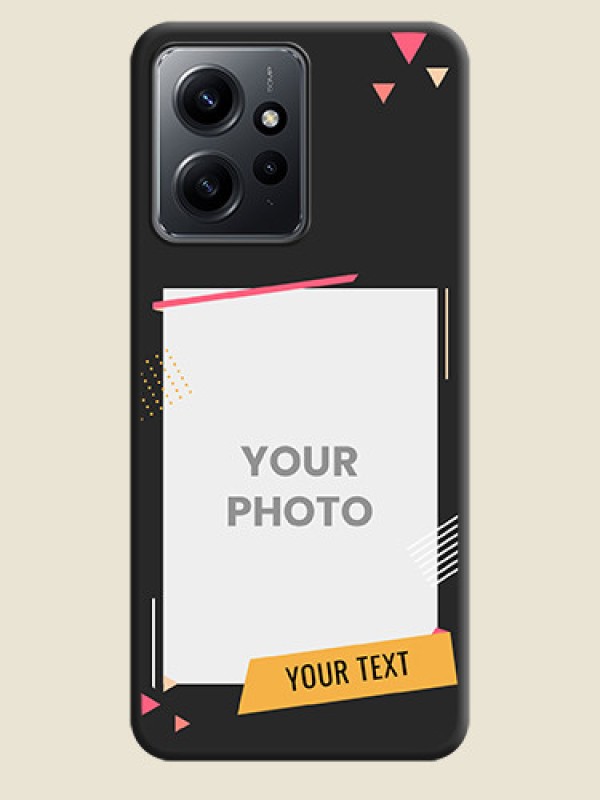 Custom Photo Frame with Triangle Small Dots on Photo On Space Black Custom Soft Matte Mobile Back Cover - Redmi Note 12 4G - alternate view