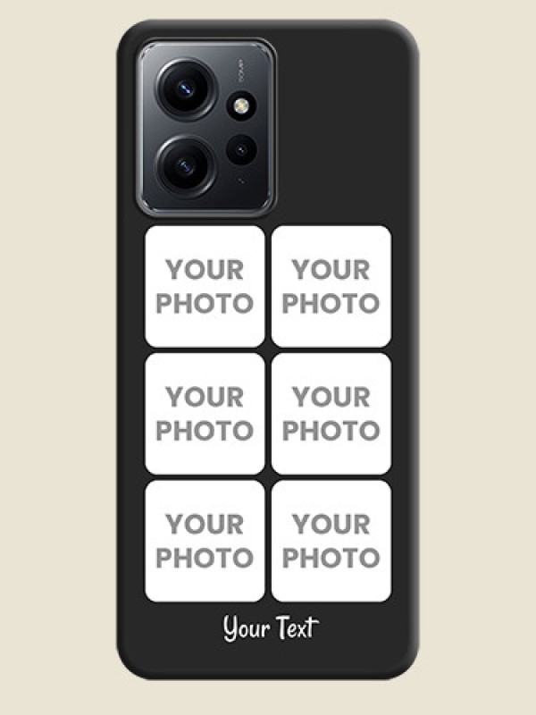 Custom Floral Art with 6 Image Holder on Photo On Space Black Custom Soft Matte Mobile Back Cover - Redmi Note 12 4G - alternate view