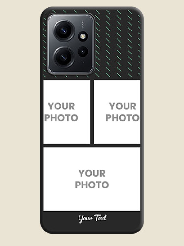 Custom Cross Dotted Pattern with 2 Image Holder On Space Black Custom Soft Matte Mobile Back Cover - Redmi Note 12 4G - alternate view