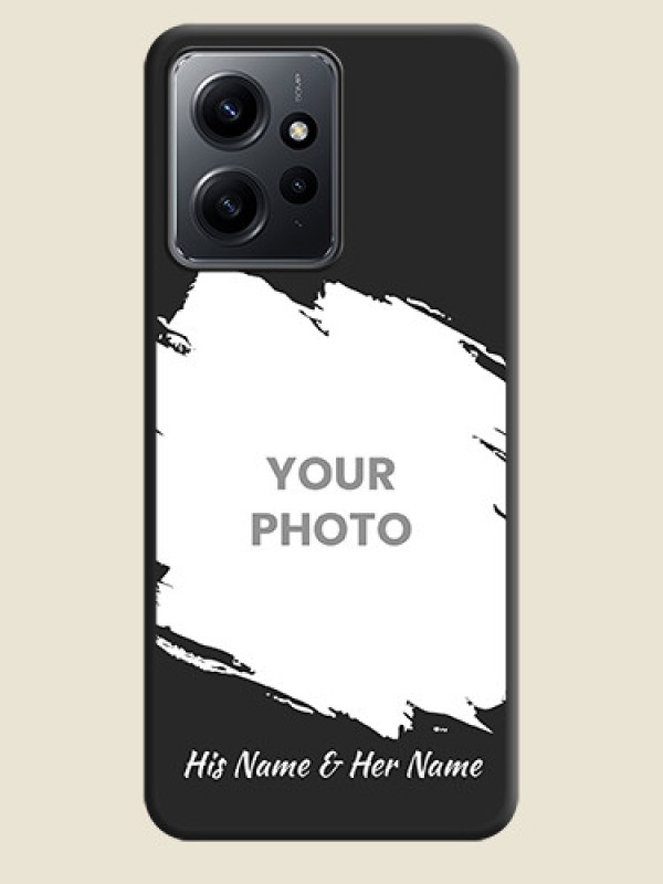 Custom Grunge Brush Strokes on Photo On Space Black Custom Soft Matte Mobile Back Cover - Redmi Note 12 4G - alternate view