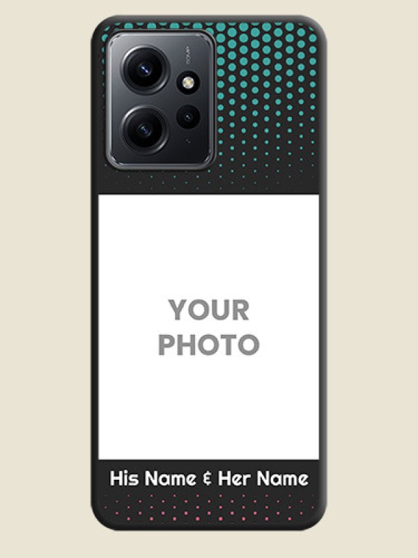 Custom Faded Dots with Grunge Photo Frame and Text On Space Black Custom Soft Matte Mobile Back Cover - Redmi Note 12 4G - alternate view