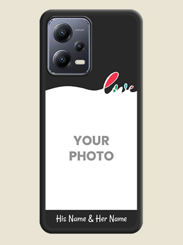 Custom Fall in Love Pattern with Picture on Photo on Space Black Soft Matte Mobile Case - Xiaomi Redmi Note 12 5G - alternate view