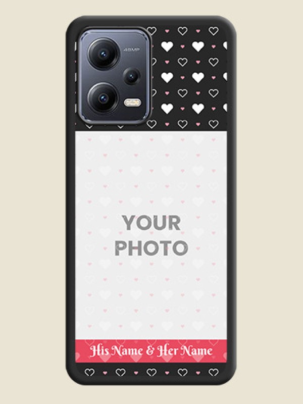 Custom White Color Love Symbols with Text Design on Photo on Space Black Soft Matte Phone Cover - Xiaomi Redmi Note 12 5G - alternate view