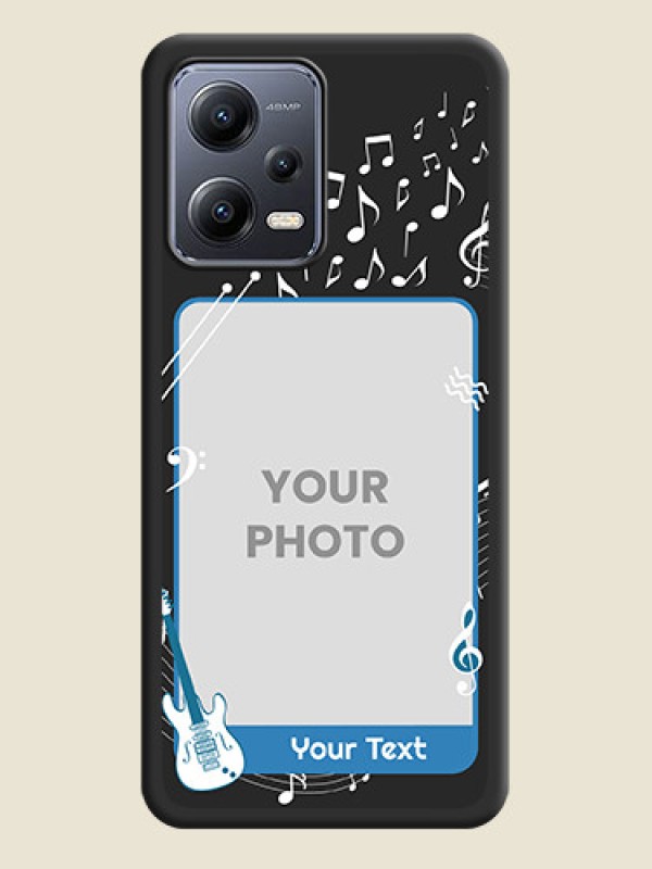 Custom Musical Theme Design with Text on Photo on Space Black Soft Matte Mobile Case - Xiaomi Redmi Note 12 5G - alternate view