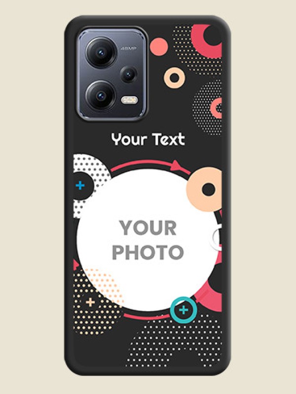 Custom Multicoloured Round Image on Personalised Space Black Soft Matte Cases - Xiaomi Redmi Note 12 5G - alternate view