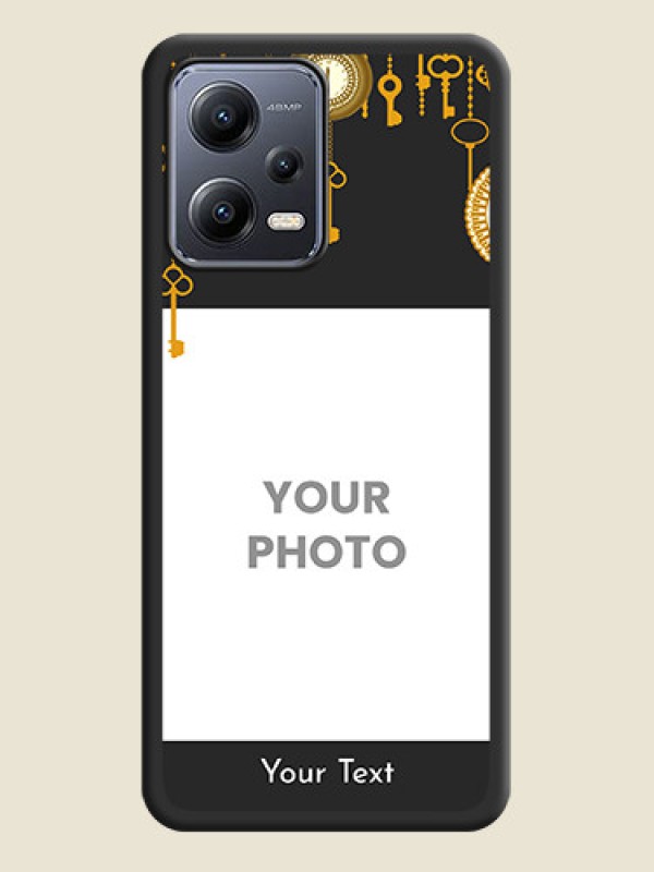 Custom Decorative Design with Text on Space Black Custom Soft Matte Back Cover - Xiaomi Redmi Note 12 5G - alternate view