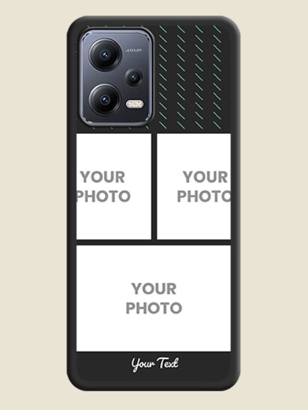 Custom Cross Dotted Pattern with 2 Image Holder  on Personalised Space Black Soft Matte Cases - Xiaomi Redmi Note 12 5G - alternate view