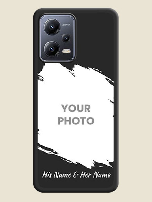 Custom Grunge Brush Strokes on Photo on Space Black Soft Matte Back Cover - Xiaomi Redmi Note 12 5G - alternate view