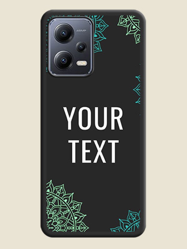 Custom Your Name with Floral Design on Space Black Custom Soft Matte Back Cover - Xiaomi Redmi Note 12 5G - alternate view