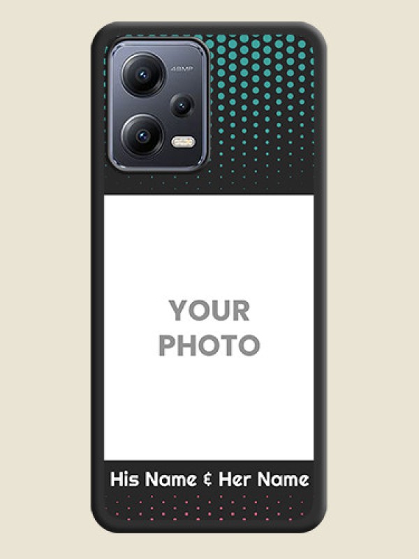 Custom Faded Dots with Grunge Photo Frame and Text on Space Black Custom Soft Matte Phone Cases - Xiaomi Redmi Note 12 5G - alternate view