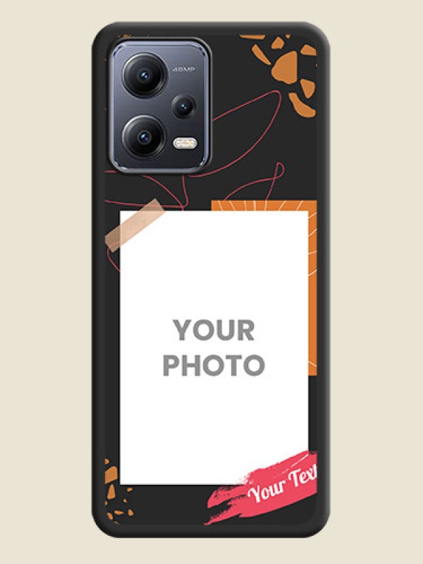 Custom Orange Photo Frame on Space Black Custom Soft Matte Phone Back Cover - Xiaomi Redmi Note 12 5G - alternate view