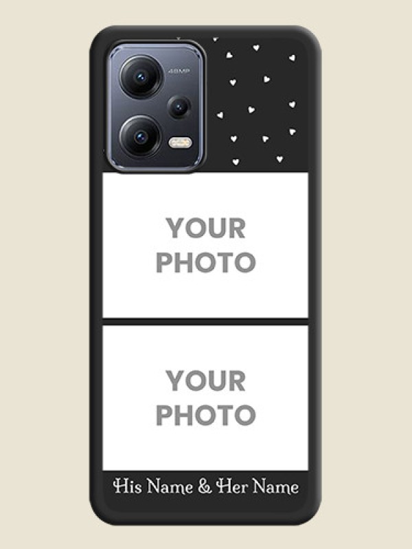 Custom Miniature Love Symbols with Name on Space Black Custom Soft Matte Back Cover - Xiaomi Redmi Note 12 Pro 5G - alternate view