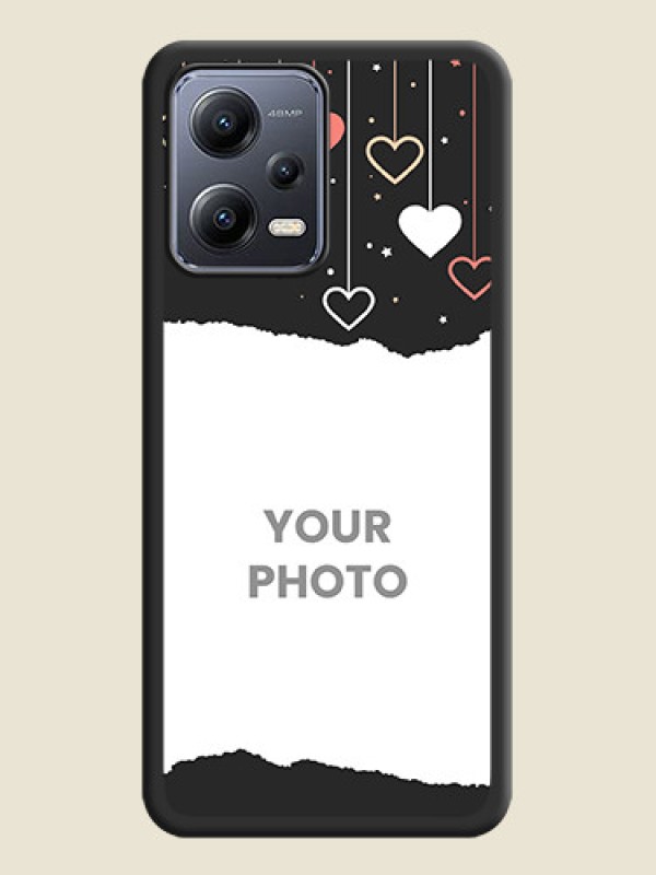 Custom Love Hangings with Splash Wave Picture on Space Black Custom Soft Matte Phone Back Cover - Xiaomi Redmi Note 12 Pro 5G - alternate view