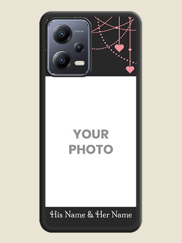 Custom Pink Love Hangings with Text on Space Black Custom Soft Matte Back Cover - Xiaomi Redmi Note 12 Pro 5G - alternate view