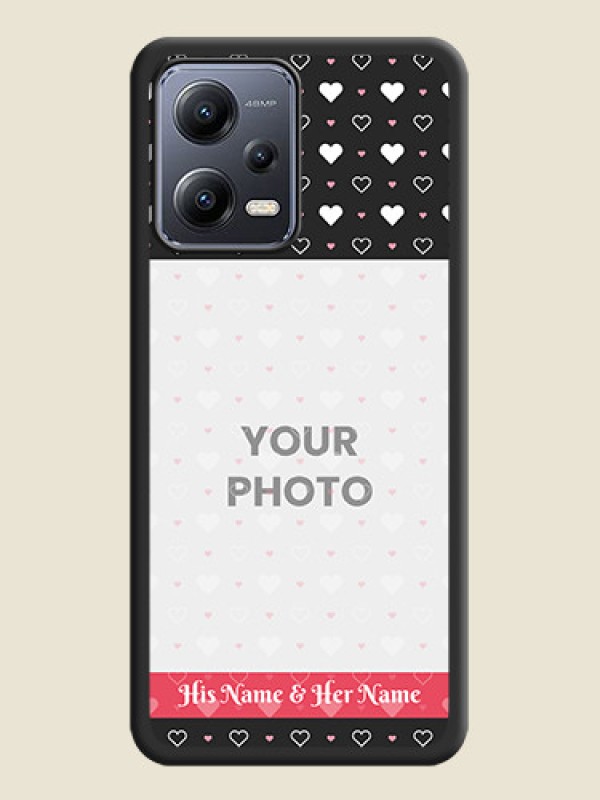 Custom White Color Love Symbols with Text Design on Photo on Space Black Soft Matte Phone Cover - Xiaomi Redmi Note 12 Pro 5G - alternate view