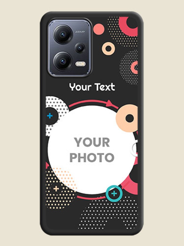 Custom Multicoloured Round Image on Personalised Space Black Soft Matte Cases - Xiaomi Redmi Note 12 Pro 5G - alternate view