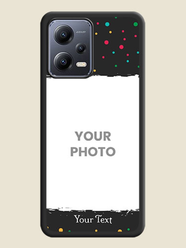 Custom Multicolor Dotted Pattern with Text on Space Black Custom Soft Matte Phone Back Cover - Xiaomi Redmi Note 12 Pro 5G - alternate view