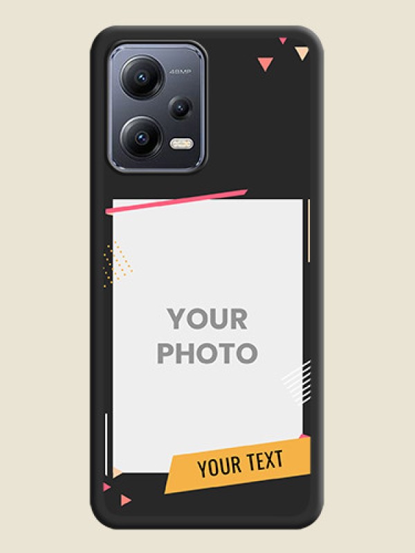 Custom Photo Frame with Triangle Small Dots on Photo on Space Black Soft Matte Back Cover - Xiaomi Redmi Note 12 Pro 5G - alternate view
