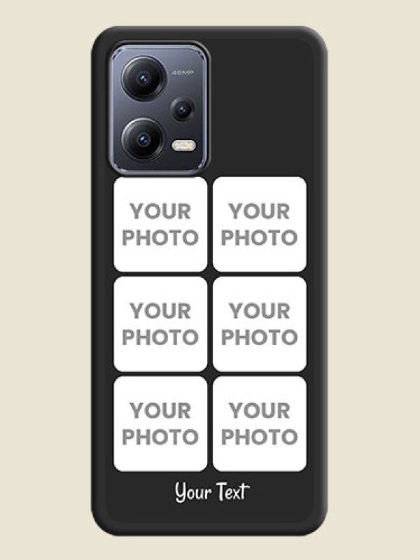 Custom Floral Art with 6 Image Holder on Photo on Space Black Soft Matte Mobile Case - Xiaomi Redmi Note 12 Pro 5G - alternate view