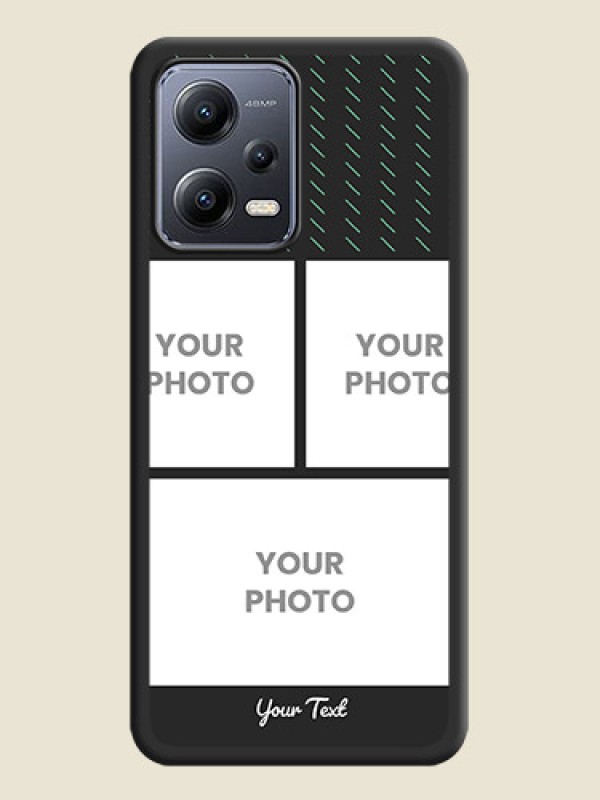 Custom Cross Dotted Pattern with 2 Image Holder  on Personalised Space Black Soft Matte Cases - Xiaomi Redmi Note 12 Pro 5G - alternate view