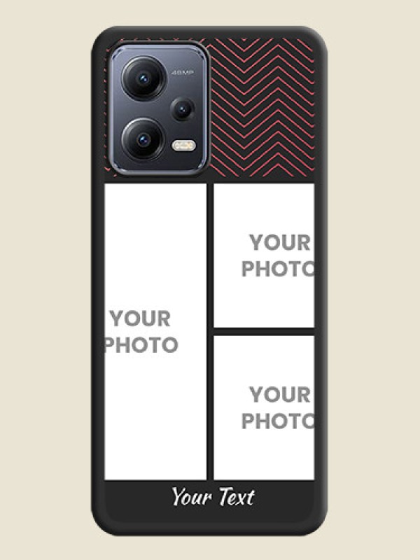 Custom Wave Pattern with 3 Image Holder on Space Black Custom Soft Matte Back Cover - Xiaomi Redmi Note 12 Pro 5G - alternate view