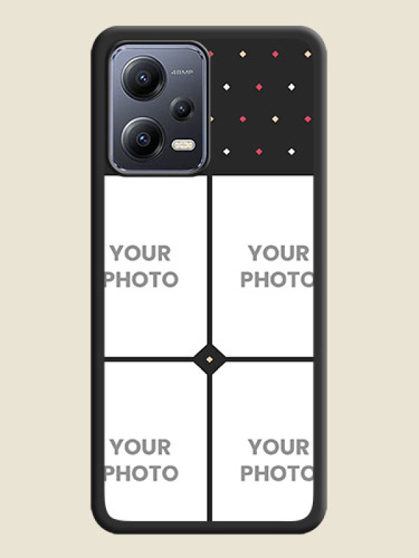 Custom Multicolor Dotted Pattern with 4 Image Holder on Space Black Custom Soft Matte Phone Cases - Xiaomi Redmi Note 12 Pro 5G - alternate view