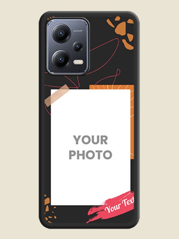 Custom Orange Photo Frame on Space Black Custom Soft Matte Phone Back Cover - Xiaomi Redmi Note 12 Pro 5G - alternate view