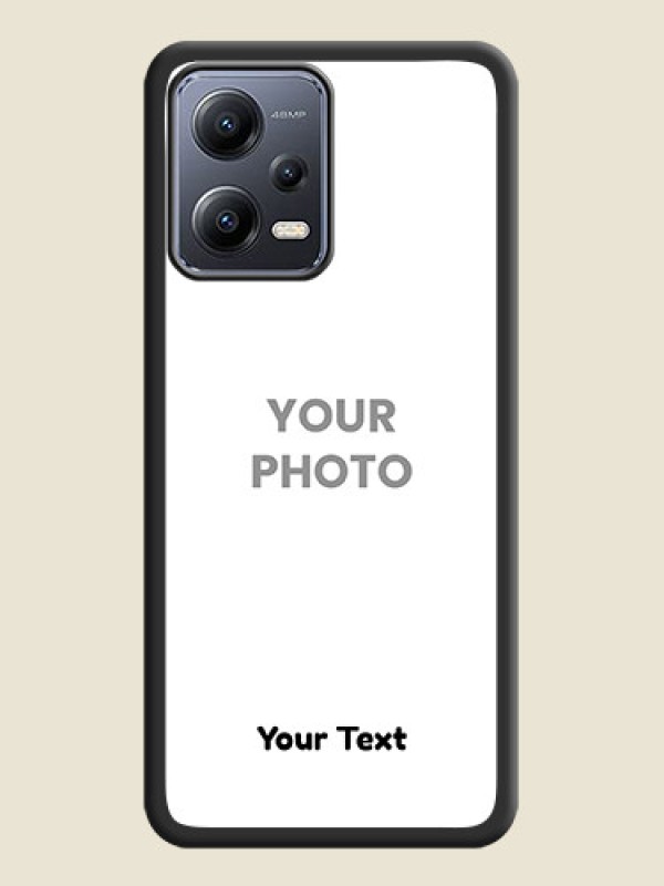 Custom Full Single Pic Upload With Text On Space Black Personalized Soft Matte Phone Covers -Xiaomi Redmi Note 12 Pro 5G - alternate view