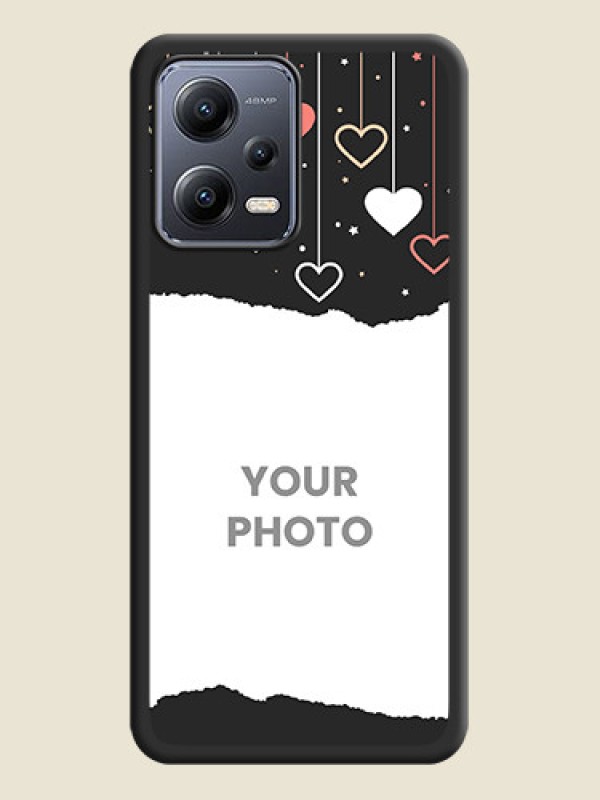Custom Love Hangings with Splash Wave Picture on Space Black Custom Soft Matte Phone Back Cover - Xiaomi Redmi Note 12 Pro Plus 5G - alternate view
