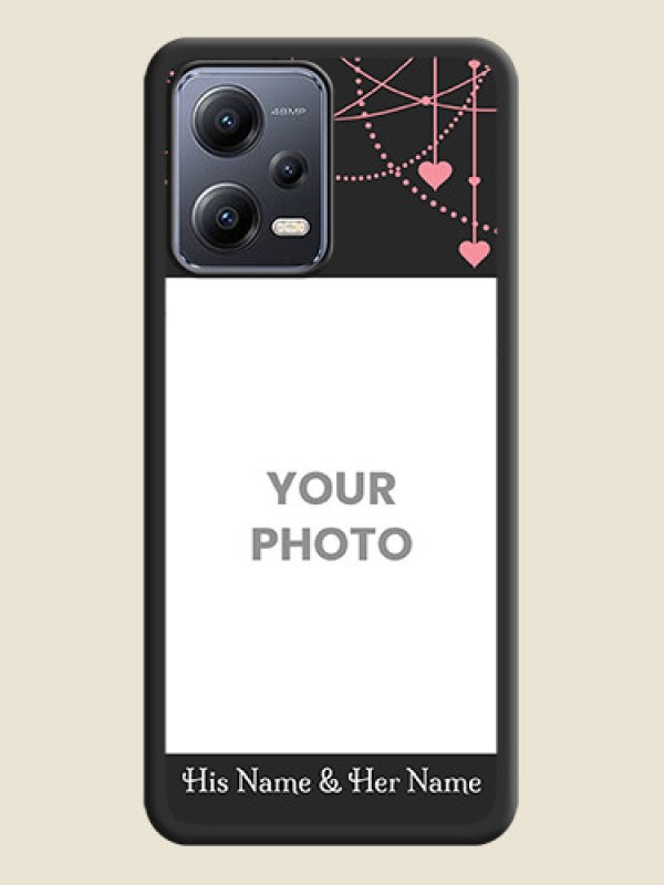 Custom Pink Love Hangings with Text on Space Black Custom Soft Matte Back Cover - Xiaomi Redmi Note 12 Pro Plus 5G - alternate view