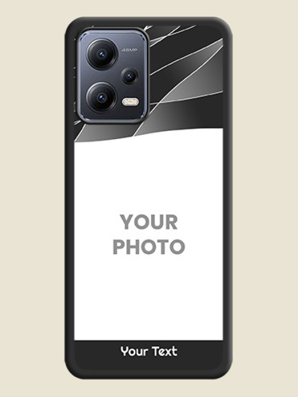 Custom Mixed Wave Lines on Photo on Space Black Soft Matte Mobile Cover - Xiaomi Redmi Note 12 Pro Plus 5G - alternate view