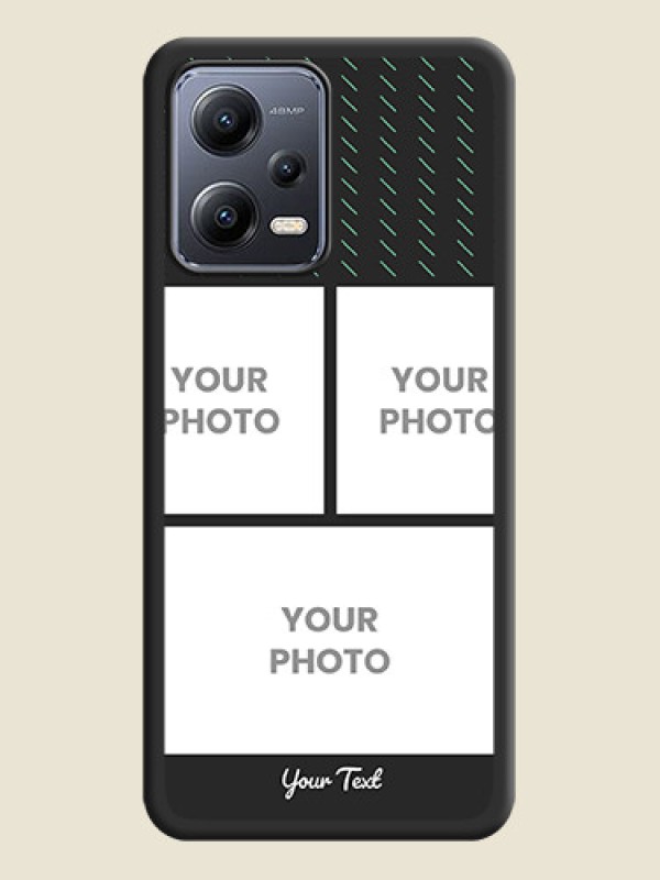 Custom Cross Dotted Pattern with 2 Image Holder  on Personalised Space Black Soft Matte Cases - Xiaomi Redmi Note 12 Pro Plus 5G - alternate view