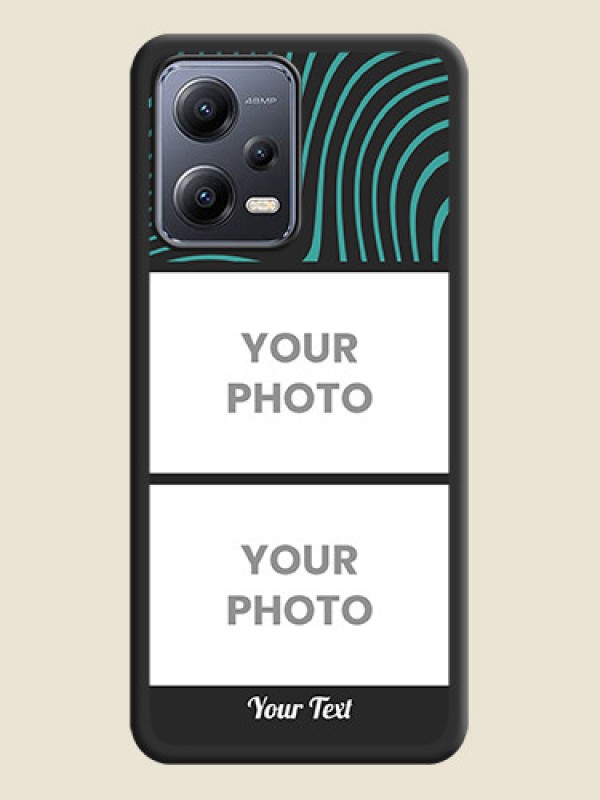 Custom Wave Pattern with 2 Image Holder on Space Black Personalized Soft Matte Phone Covers - Xiaomi Redmi Note 12 Pro Plus 5G - alternate view
